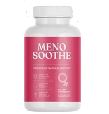 MenoSoothe menopause natural support supplement bottle, 60 capsules